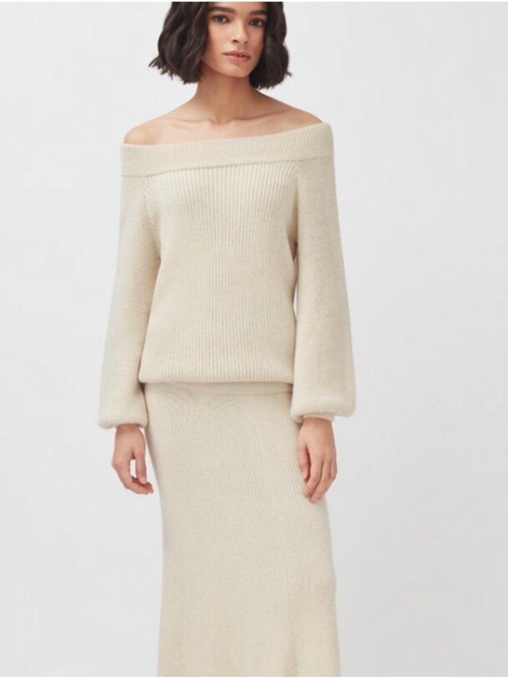 Cuyana 100% Baby Alpaca Off Shoulder Sweater
